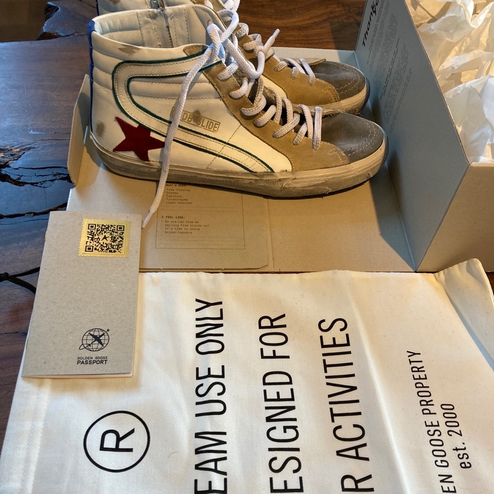 Golden Goose Slide Leather & Suede shoe Sz 42 NWB